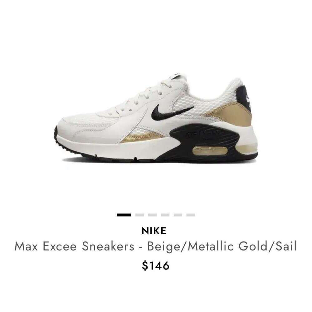 Nike Women’s Air Max Excee Phantom Metallic Gold Size 7 DZ2619-001